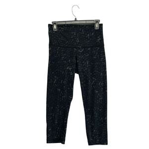 Lululemon Wunder Under Cropped Leggings Womens Sz 6 Star Crushed Coal Black